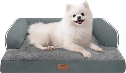 Small Dog Bed Orthopedic Washable Cat Bed Memory Foam Small Couch Sofa Indoor Comfy Pet Beds with Waterproof Removable Cover &amp; Non-Slip Bottom