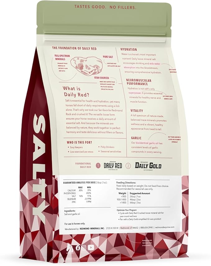 Redmond Daily Red Crushed Garlic | Horse Minerals &amp; Vitamins Supplement | Garlic for Horses