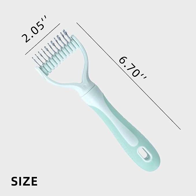 Pet Hair Removal Comb,New Cat Brush with Release Button,Pet Grooming Brush for Short&amp;Long Pet Hair,Deshedding Brush for Pet (Green Set)