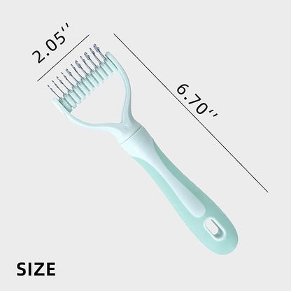 Pet Hair Removal Comb,New Cat Brush with Release Button,Pet Grooming Brush for Short&amp;Long Pet Hair,Deshedding Brush for Pet (Green Set)