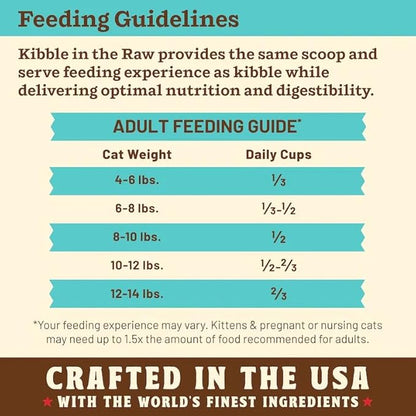 Primal Kibble in The Raw, Freeze Dried Cat Food, Chicken &amp; Fish, Scoop &amp; Serve, Made with Raw Protein, Whole Ingredient Nutrition, Crafted in The USA, Dry Cat Food, 64 Ounce (4 lb) Bag