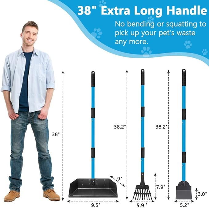 Dog Poop Trash Can for Outdoors with Extra Large Pooper Scooper &amp; 50 Waste Bags - 20L/5 Gallon Large Dog Poop Trash Can Outside with Lid and Removable Inner Bucket Waterproof Odor Control for Backyard