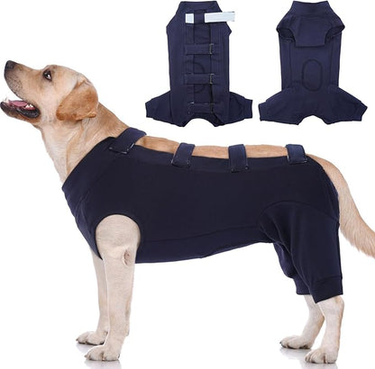 IECOii Pet Surgery Recovery Suit,Breathable Dog Bodysuit E-Collar &amp; Cone Alternative Surgical Suit After Spayed/Neutered Wear,Recovery Suit for Dogs Male Female Sleeve to Prevent Licking,XL-Blue