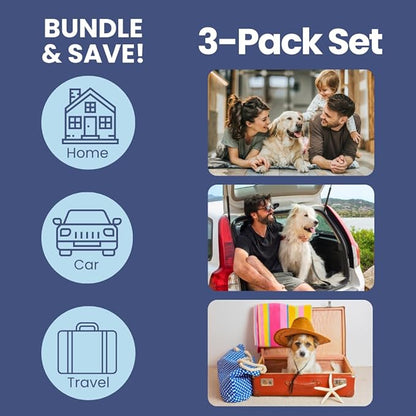 Dog First Aid Kit 3-Pack – 2 Hard-Sided &amp; 1 Compact Travel Pet First Aid Kits – Vet-Approved Emergency Supplies with First Aid Guide, Tick Remover, Thermal Blanket for Hiking, Camping, Car, RV