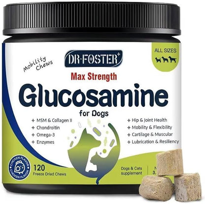 Glucosamine for Dogs, Hip and Joint Supplement for Dogs with Chicken Flavor, Anti Inflammatory, Dog&