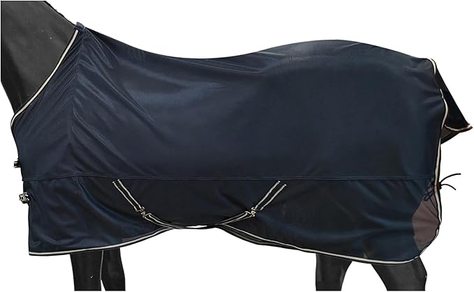 BARN &amp; STABLE Breathable and Tear-Resistant Horse Fly Sheet with UV Protection Equine Summer Sheet Horse Fly Blanket with Removable Web Leg Straps