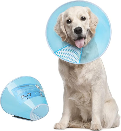 Supet Dog Cone Collar Adjustable After Surgery, Comfortable Pet Recovery Collar &amp; Cone for Large Medium Small Dogs, Elizabethan Dog Neck Collar Plastic Practical
