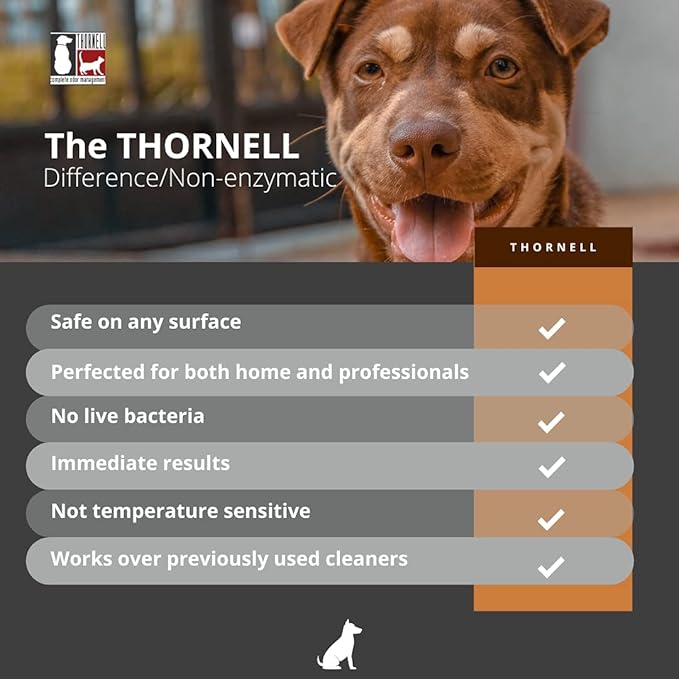 Thornell Dog Odor-Off Pet Odor Eliminator Soaker Bottle – 16 oz Ready to Use Dog Carpet Cleaner Soaker – Dog Urine Carpet Cleaner for Home, Glandular Secretions, Feces Odors on Carpet, Cages, &amp; More