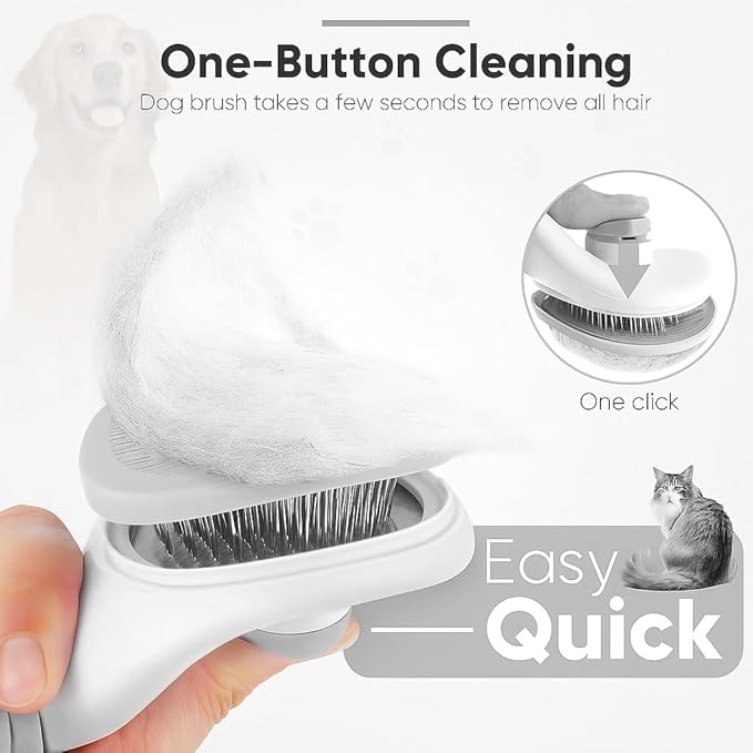 Namylya Cat Brush for Shedding &amp; Grooming – Slicker Brush for Dogs and Cats with Long Hair – Removes Tangles, Mats &amp; Loose Fur