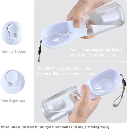 Dog Water Bottle with Food Container &amp; Poop Bag Holder, Travel Water Bowl, Portable Pet Dispenser, Dog Stuff Accessories Items, Puppy Essentials Necessities for Yorkie Chihuahua Walking Hiking
