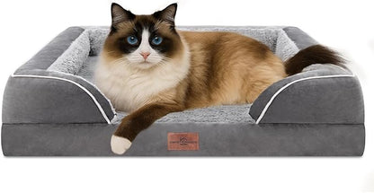 Comfort Expression Small Dog Beds Waterproof Cat Beds Orthopedic Foam Sofa Bed for Small Dogs Comfy Pet Bed with Washable Removable Cover &amp; Non-Slip Bottom(XX-Small,Grey)
