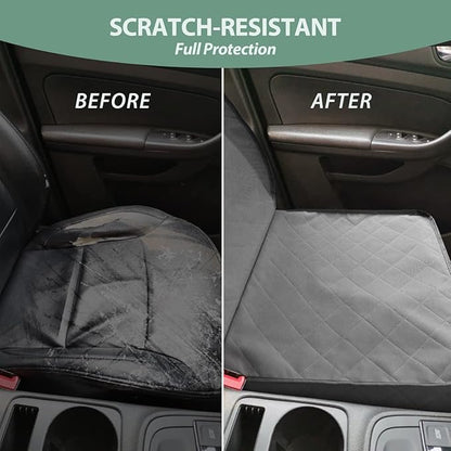 Dog Car Front Seat Cover with Side Flaps &amp; Buckle Straps for Pet, 100% Waterproof 600D Oxford Single Seat Protector Heavy Duty Quilted Scratch Proof, Universal Size for SUV Truck, Grey