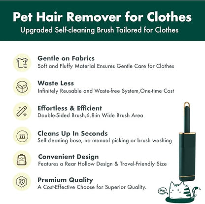 Pet Hair Remover for Clothes -Dog &amp; Cat Hair Remover for Clothes-Better Than Lint Rollers for Pet Hair, Lint Remover Brush, Lint from Clothing, Couch, Furniture, Bedding,Car