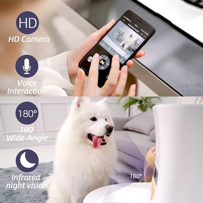 SKYMEE 8L/12L 2.4G &amp; 5G WiFi Aautomatic Large Dog Feeder &amp; Automatic cat feeders -1080P Full HD Pet Camera Treat Dispenser with Night Vision and 2-Way Audio