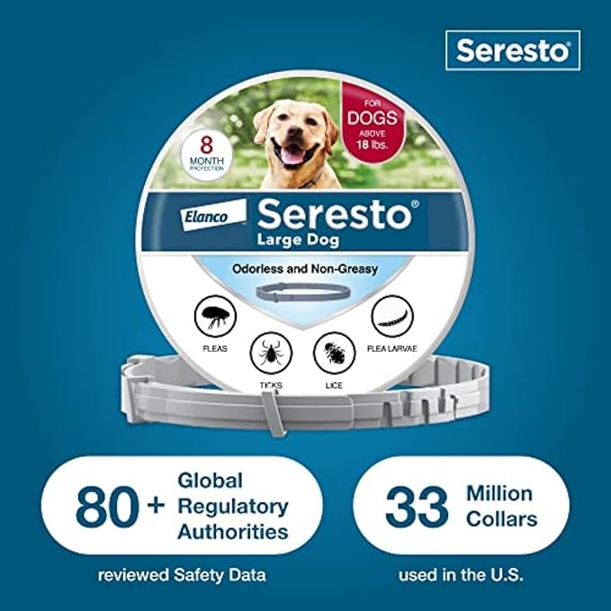 Seresto Large Dog Vet-Recommended Flea &amp; Tick Treatment &amp; Prevention Collar for Dogs Over 18 lbs. | 2-Pack