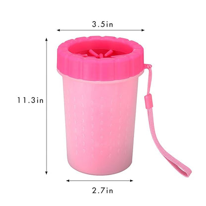 Pet Paw Cleaner Cup–Portable Dog Paw Washer with Soft Silicone Bristles–Easy to Use, Detachable, and Travel-Friendly (Red)