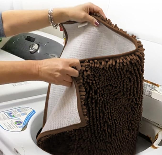 Muddy Mat® Shown on TV – Super Absorbent Door Mat Indoor, Microfiber Quick Dry Chenille Entryway Rug, Non-Slip Front Door Mat, Indoor Mats for Entryway, Machine Washable Pet Rug, Brown 36"x60"