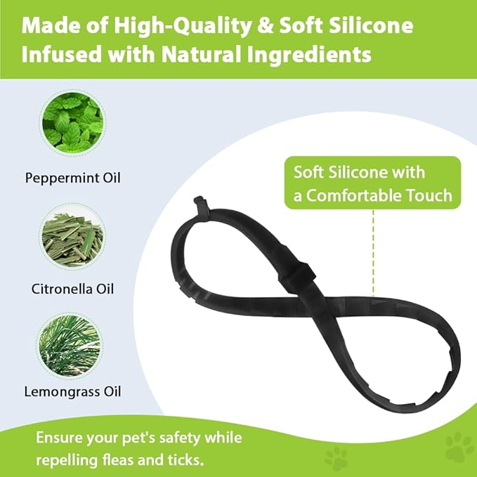 4 Pack Flea and Tick Collar for Cats, Natural Plant Oil Formula Cat Flea Collar Provides 32-Month Protection for Flea Tick Prevention, Waterproof &amp; Adjustable Cat Flea Treatment for Most Cats
