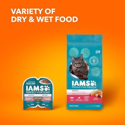 IAMS Proactive Health Indoor Weight Control &amp; Hairball Care Adult Dry Cat Food, Salmon Recipe, 7 lb. Bag