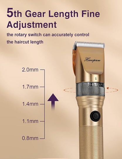 Dog Grooming Clippers, Professional Dog Clipper for Thick Coat 12V Plug-in Pet Trimmer High Power Pet Clippers Low Noise with Guard Combs Brush for Dogs Cats and Other Animal