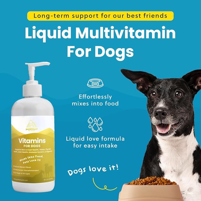 Liquid Multivitamin for Dogs with Probiotics, 8 in 1 Vitamins for Immune Support, Energy &amp; Digestion, High Absorption Liquid Dog Supplement, Made in USA, 16 oz