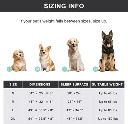 Cooling Elevated Dog Bed with Non-Slip Floor Protectors &amp; Breathable Mesh, Raised Indoor &amp; Outdoor Dog Cot Hammock, 34" L x 25" W x 8" Th, Small, Grey