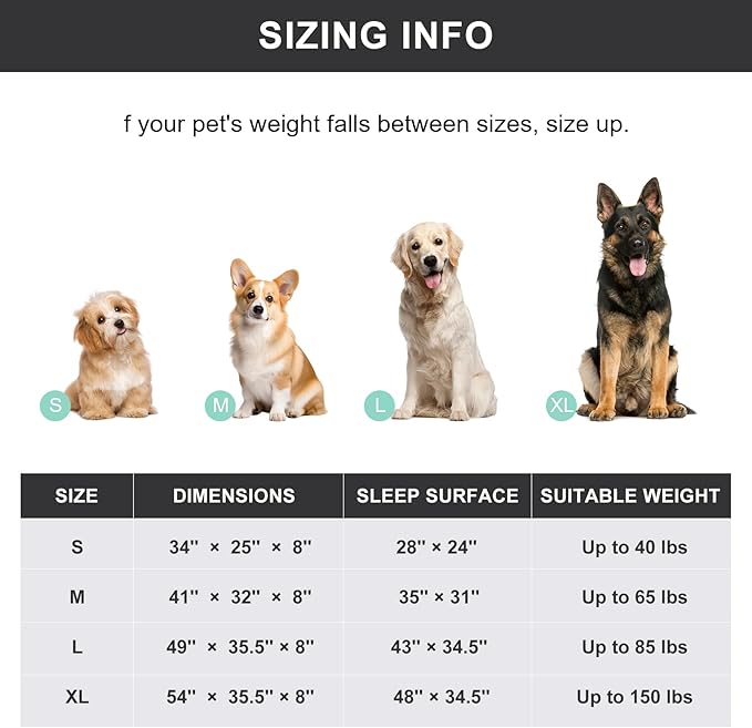 Cooling Elevated Dog Bed with Non-Slip Floor Protectors &amp; Breathable Mesh, Raised Indoor &amp; Outdoor Dog Cot Hammock, 41" L x 32" W x 8" Th, Medium, Green