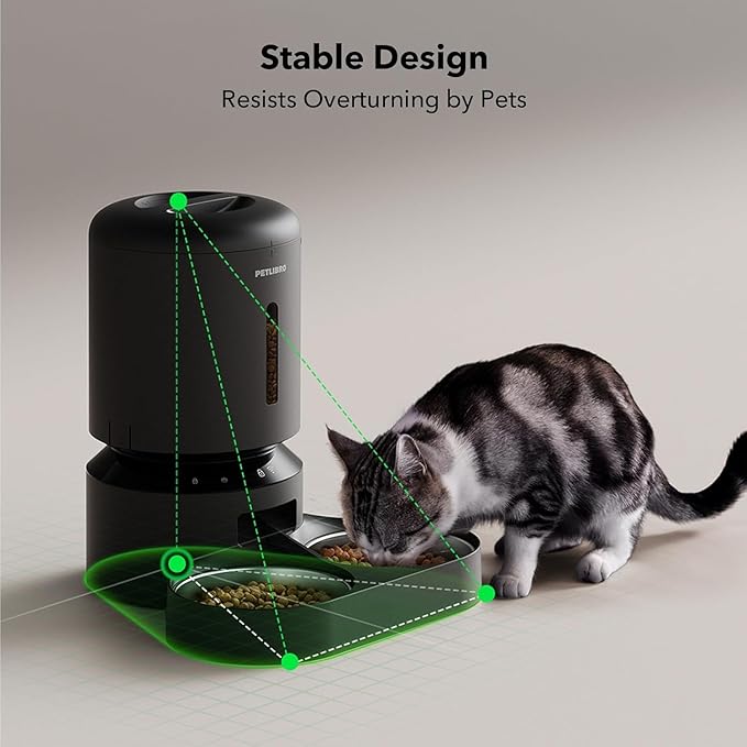 PETLIBRO Automatic Cat Feeder for 2 Cats, 5G&amp;2.4G WiFi Pet Feeders, 5L Programmable Cat Food Dispenser with Airtight Lock-Fresh Technology, Dual Stainless Steel Bowls, Low Food Sensor