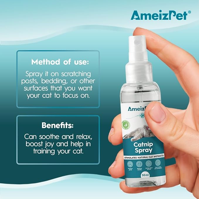 Catnip Spray for Cats, Cat Scratching Sprays, Transparent Cat &amp; Kitten Behaviour Spray 50 ml (1.69 Oz)