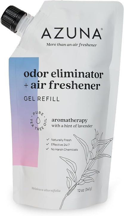 Azuna Air Freshener &amp; Odor Eliminator Gel Refill Pouch - Aromatherapy, 12 oz