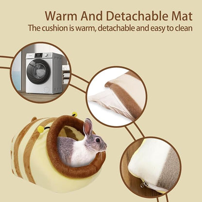 Guinea Pig Bed House &amp; Hideout for Rat Bearded Dragon Hedgehog Ferret to Sleep and Hide, Guinea Pig Cage Accessories Habitat Décor (X-Large, 5.Wasp)
