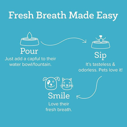 Oxyfresh Premium Pet Dental Care Solution Pet Water Additive: Best Way to Eliminate Bad Dog Breath and Cat Bad Breath - Fights Tartar &amp; Plaque - So Easy, Just Add to Water! Vet Recommended 128 oz.