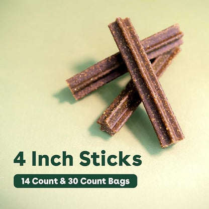 Pupford Dental Chews for Dogs, All-Natural 4-Inch Sticks for Plaque, Tartar &amp; Bad Breath, Grooved Texture, Limited Ingredients, Made in USA (30 Count)
