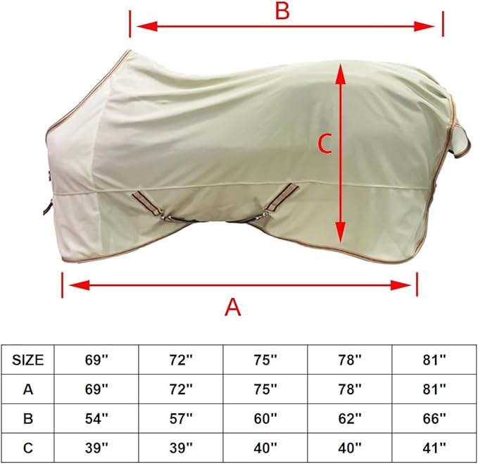 BARN &amp; STABLE Breathable and UV Protective Tear-Resistant Mesh Horse Fly Sheet Comfy Equine Summer Sheet with Removable Web Leg Straps