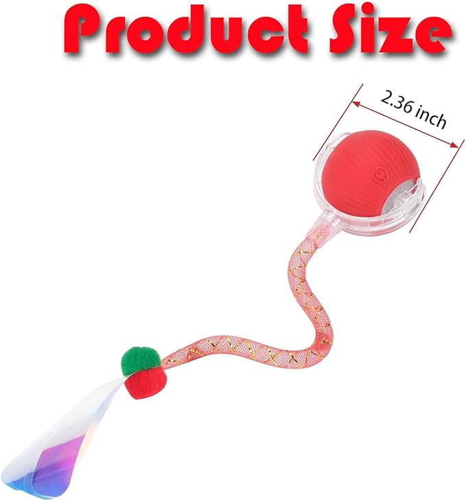 Speed 2.0 Tail Interactive Cat Toys for Indoor Cats, Chirping &amp; Motion Activate Ca t Toy, Smart Kitten Rolling Ball Moving Ball Toys, Rechargeable Dog Cat Bal l for Enrichment Exercise (Pink)