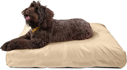 K9 Ballistics Tough Rectangle Pillow Large Dog Bed - Removable Cover, Washable, Durable &amp; Water Resistant Dog Bed Made for Large Dogs 40"x34" Sandstone