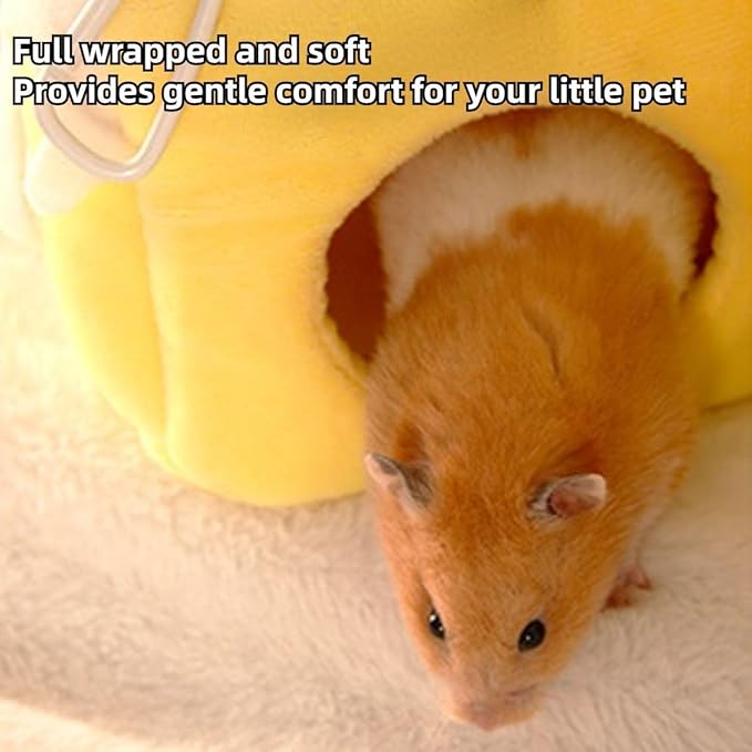 Cozy Cake Hamster House - Soft Plush Hideout &amp; Tunnel Bed for Guinea Pigs, Syrian Hamsters, and Small Animals - Adorable, Warm &amp; Washable Hideaway for All Seasons, Perfect Cage Accessory