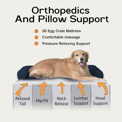 Small Dog Bed Orthopedic Washable Cat Bed Memory Foam Couch Sofa Comfy Pet Beds with Waterproof Removable Cover &amp; Non-Slip Bottom