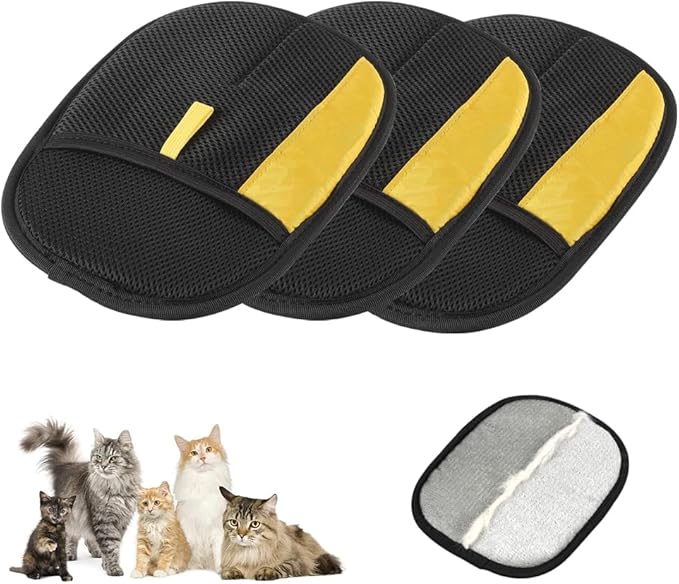 Electrostatic Gloves Pet Hair Removal Glove for Cats &amp; Dogs, 2025 New Pet Hair Remover Glove for Couch, Furniture, Carpet, Curtain, Washable Reusable Animal Fur Removal Tool (3PCS)