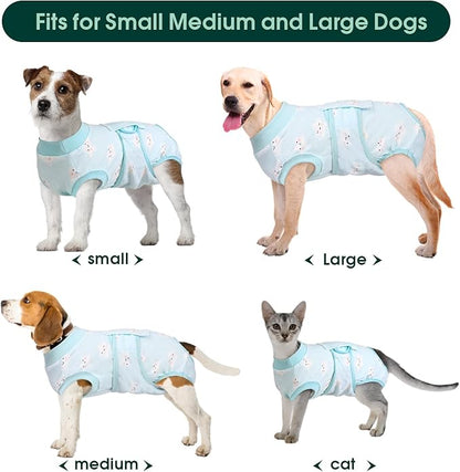 Kuoser Recovery Suit for Dogs Cats After Surgery, Professional Pet Recovery Shirt Dog Abdominal Wounds Bandages, Substitute E-Collar &amp; Cone,Prevent Licking Dog Onesies Pet Surgery Recovery Suit