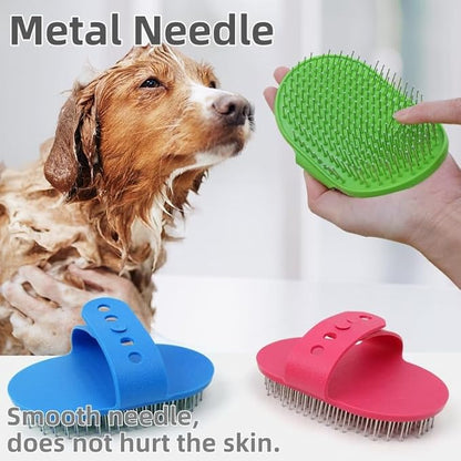 4-Pack Silicone Cat Brush Set, Pet Scratcher and Massager – Adjustable Pet Deshedding Brush, Bath Brush for Cats and Dogs, Suitable for Furniture Legs &amp; Corners (Needle Style - 2PCS (Blue + Green))