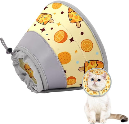 Cat Cone Collar Soft to Stop Licking, Adjustable, Foldable Lightweight Kitten Cones After Surgery Recovery for Cats &amp; Kittens, Cat Cone Alternative (Orange, M)