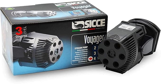 SICCE Voyager 4 Wave Maker Flow Pump 1600 GPH | 360°Adjustable Quiet Submersible Magnetic Powerhead for Saltwater &amp; Freshwater Tanks, Quiet Aquarium Water Circulation Pump 50 to 200 Gallons