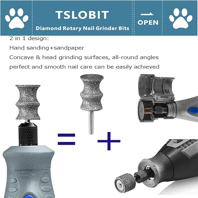 Diamond Dog Nail Grinder Bits Attachment,1/8&
