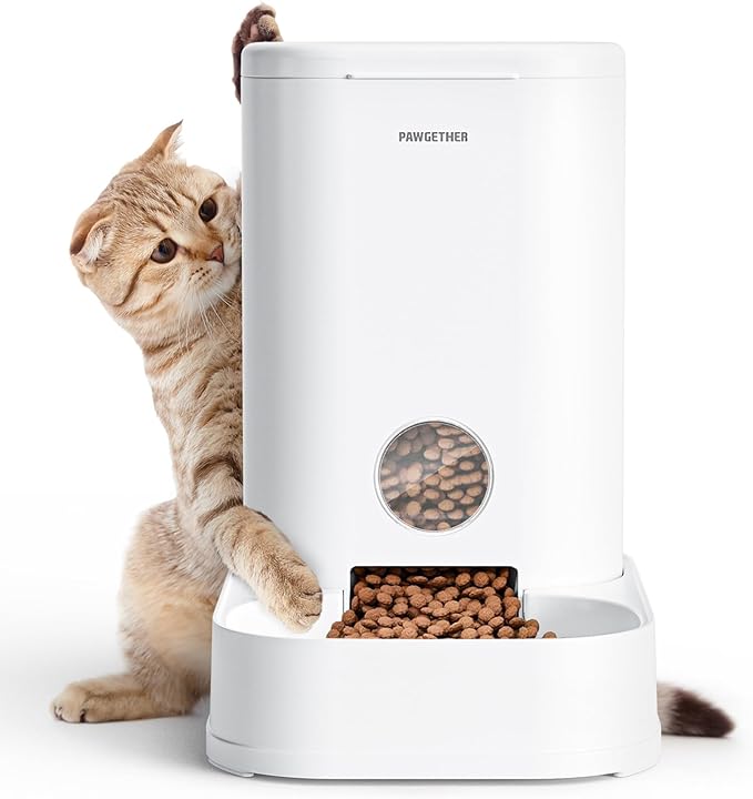 PAWGETHER® Gravity Cat Feeder, Self-Dispensing Dog Food Dispenser, Pet Food Station 1 Gallon/3.5L Capacity Automatic Pet Feeder Cat &amp; Dog Food Bowl, Easy to Fill
