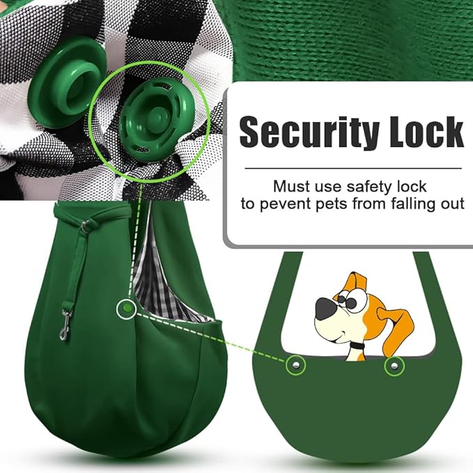 Tomkas Dog Sling Carrier for Small Dogs Puppy Carrier for Small Dogs (Emerald Green, Adjustable Strap &amp; Zipper Pocket)
