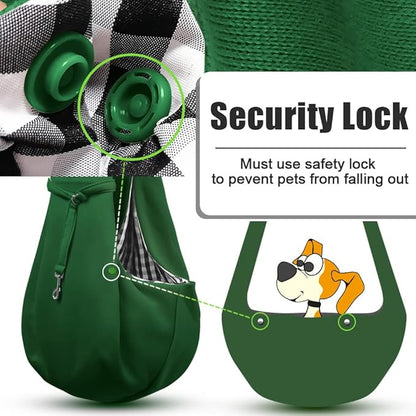 Tomkas Dog Sling Carrier for Small Dogs Puppy Carrier for Small Dogs (Emerald Green, Adjustable Strap &amp; Zipper Pocket)