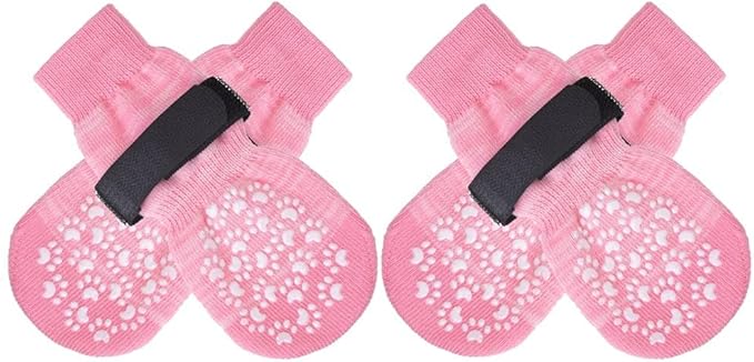 EXPAWLORER Anti Slip Dog Socks to Prevent Licking Paws, Dog Shoes for Hot Pavement, Dog Booties for Small Medium Large Senior Dogs, Traction Control Boots &amp; Paw Protectors for Hardwood Floors