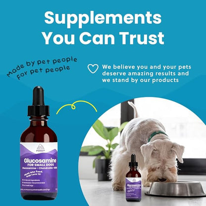 Liquid Glucosamine for Small Dogs, 260mg Glucosamine Liquid for Dogs Joint Supplement for Mobility &amp; Comfort, Easy-to-Use Liquid MSM &amp; Chondroitin, 2 oz