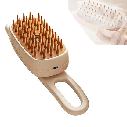 Pet Grooming Brushm,Cat Brush,3 In1 Spray Cat BrushSelf-Cleaning Wet Dog Comb with USB Rechargeable &amp; Water Tank,Suitable for Dogs,Cats to Reduces Flying Hair (Apricot color)